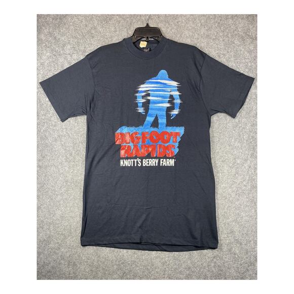 Vintage Knott's Berry Farm Bigfoot Rapids Shirt Mens Large Black Made USA 90s